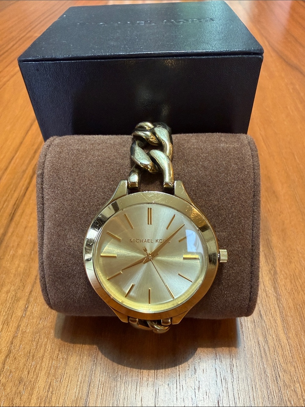 Michael Kors Gold-Tone Chain Link Bracelet Watch (MK3222)